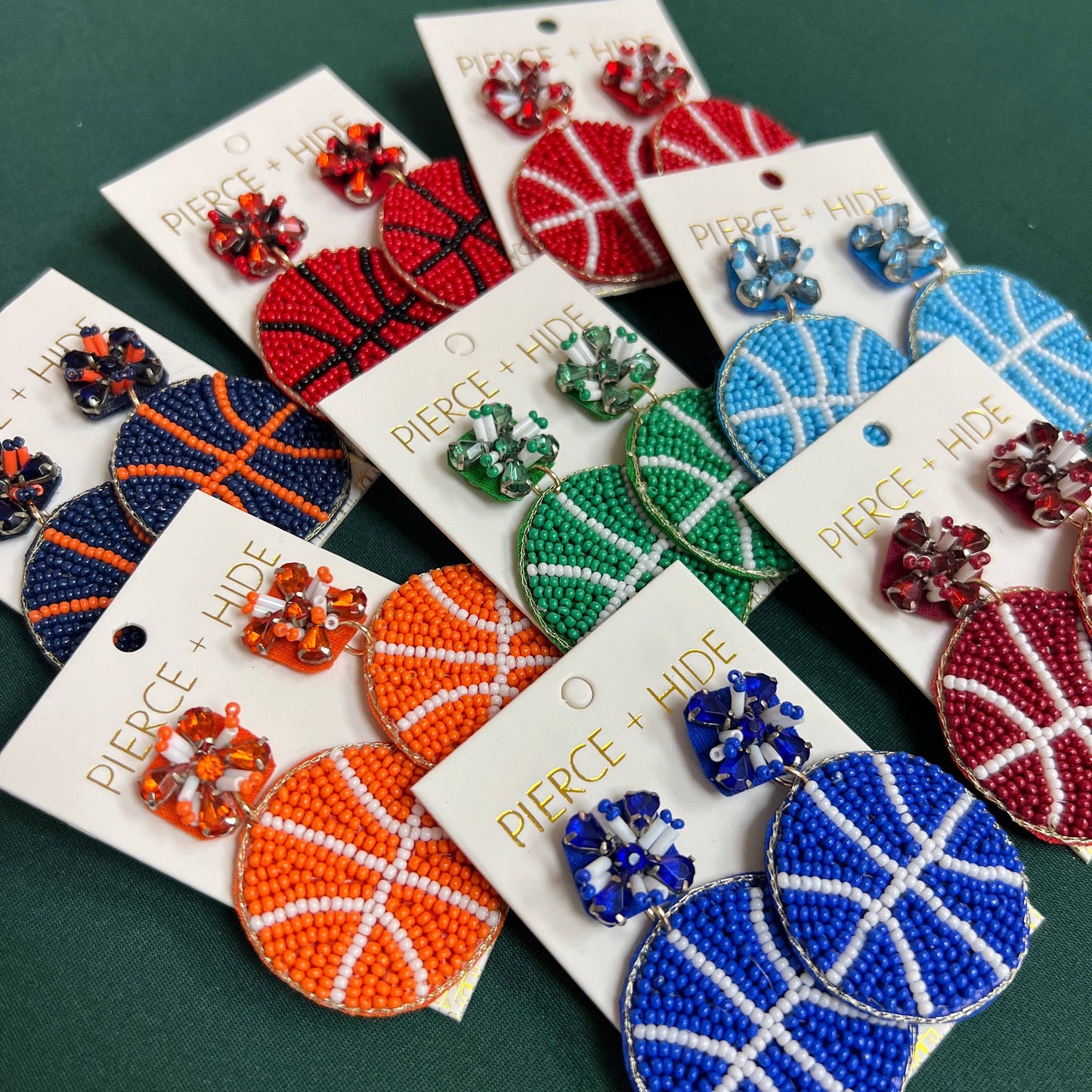 Custom Beaded Basketball Earrings| GAMEDAY Earrings: Royal Blue White