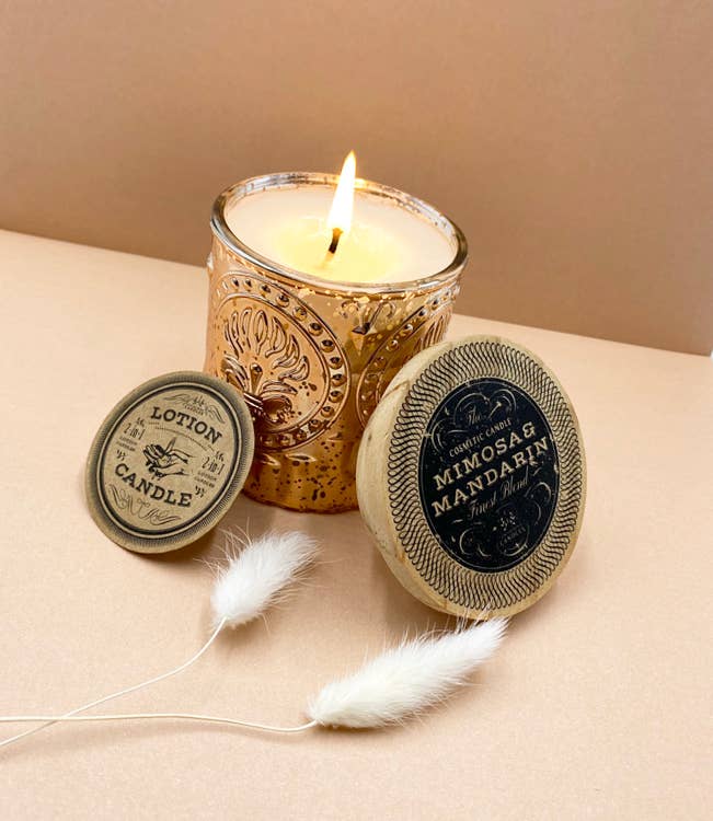 Petite Champagne Series | 2-in-1 Soy Lotion Candles: Champagne Reserve (Gold)