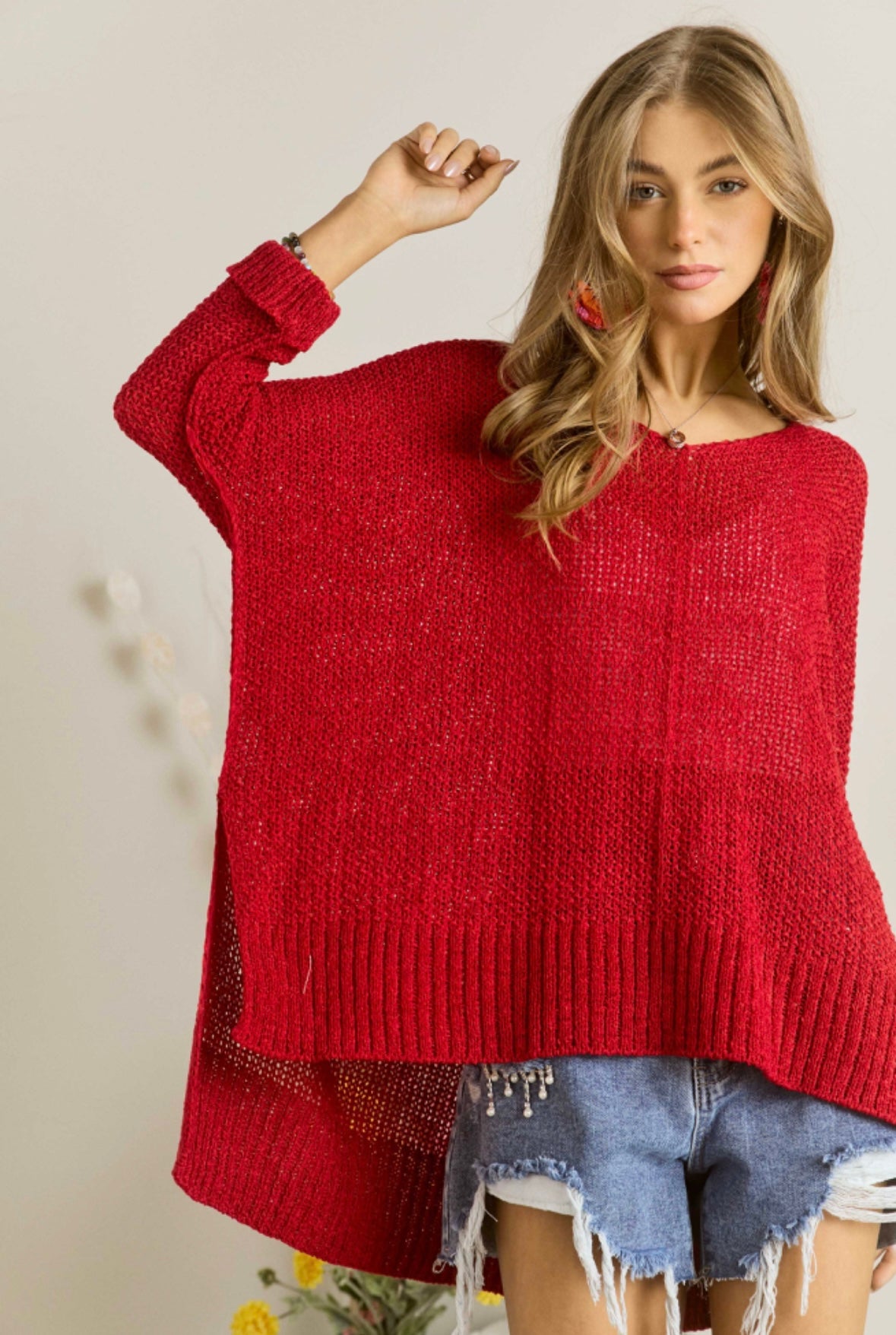 Loose Fit Red Sweater