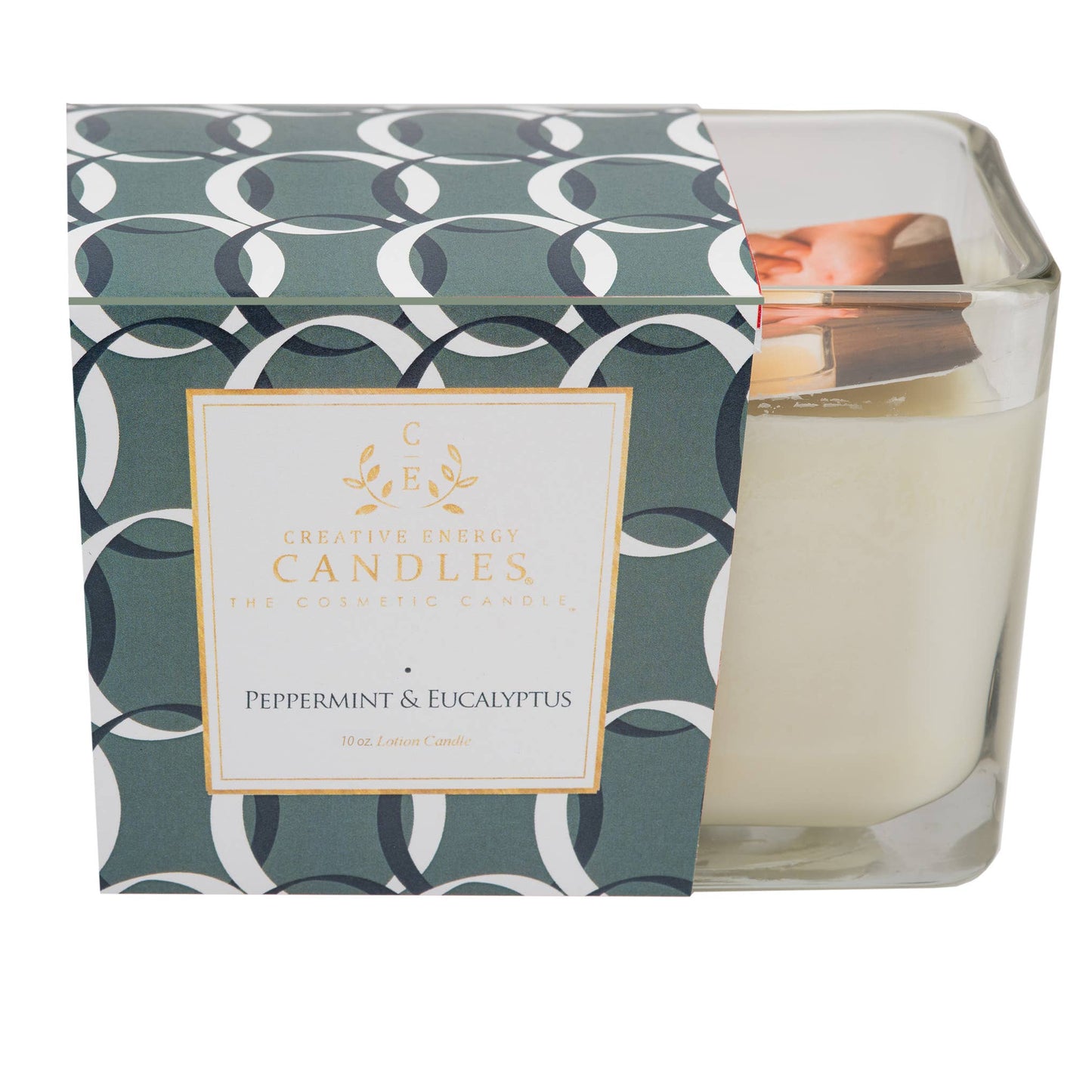 Peppermint & Eucalyptus: 2-in-1 Soy Lotion Candle: Medium - 6 oz
