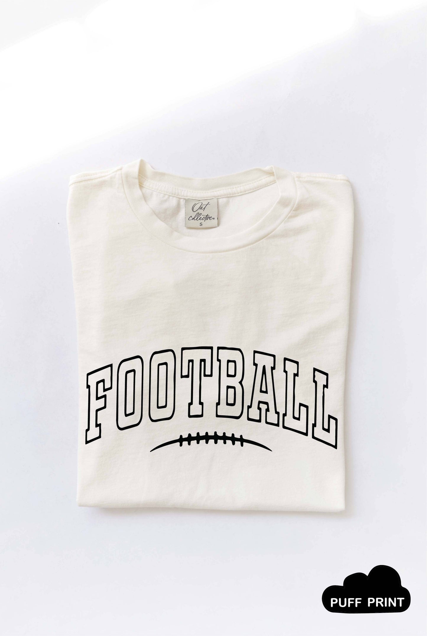 FOOTBALL Puff Graphic Mineral Washed Graphic Top: MINERAL BLACK / XL