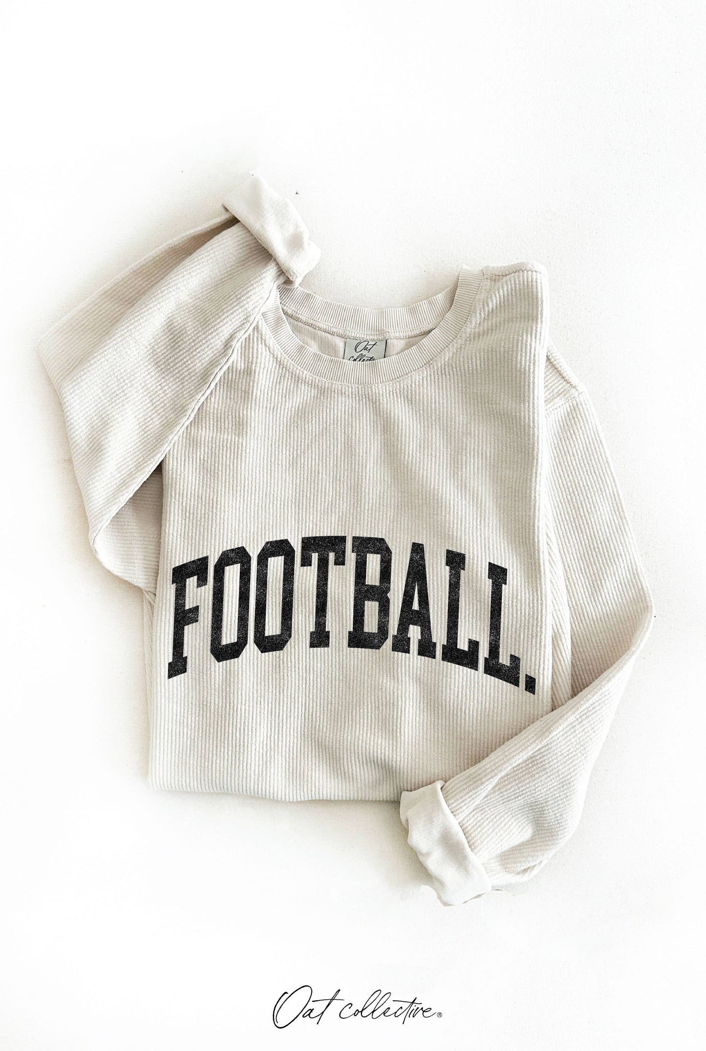 FOOTBALL Thermal Vintage Pullover: LATTE / XL
