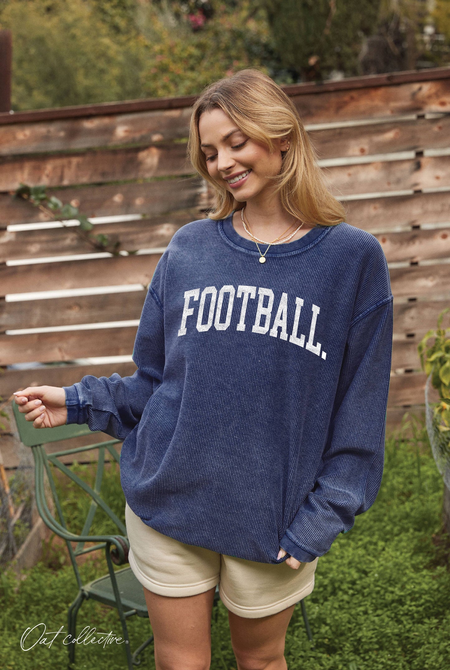 FOOTBALL Thermal Vintage Pullover: LATTE / XL