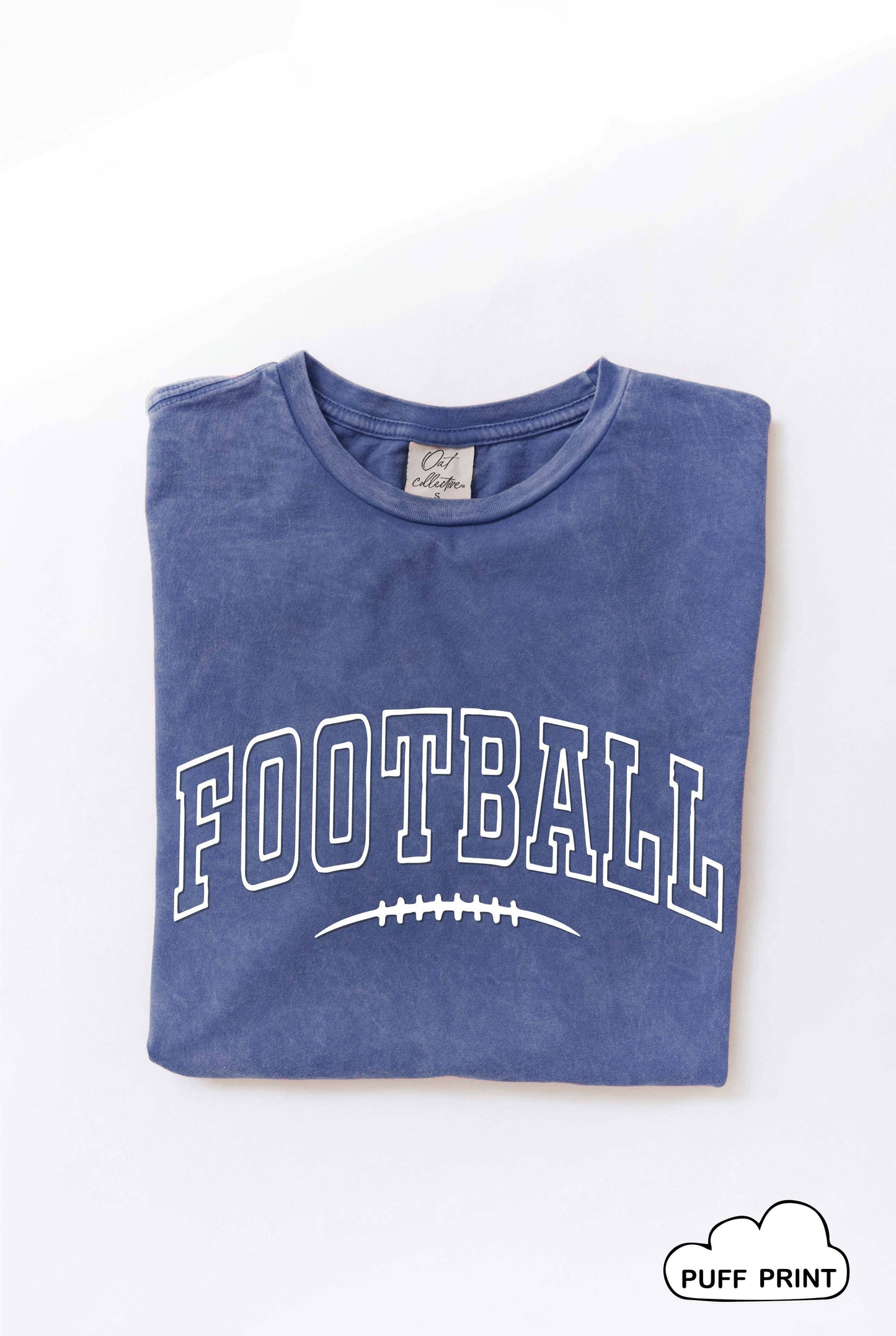 FOOTBALL Puff Graphic Mineral Washed Graphic Top: MINERAL BLACK / L