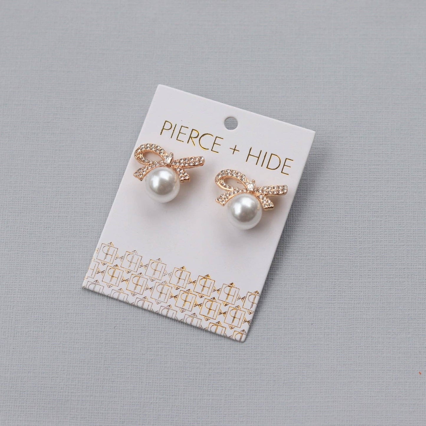 Pearl Bow Statement Stud Earrings | Bow Drop
