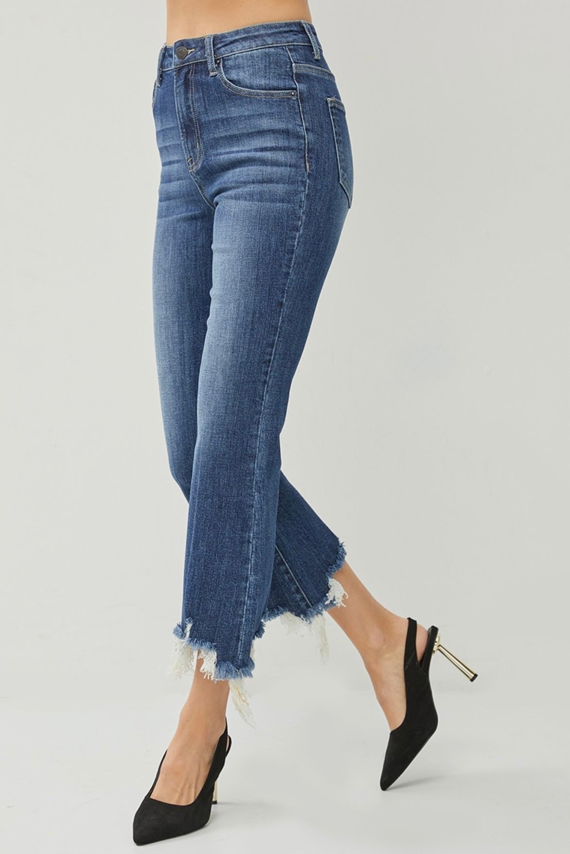Risen Dark Cropped Flare Jeans