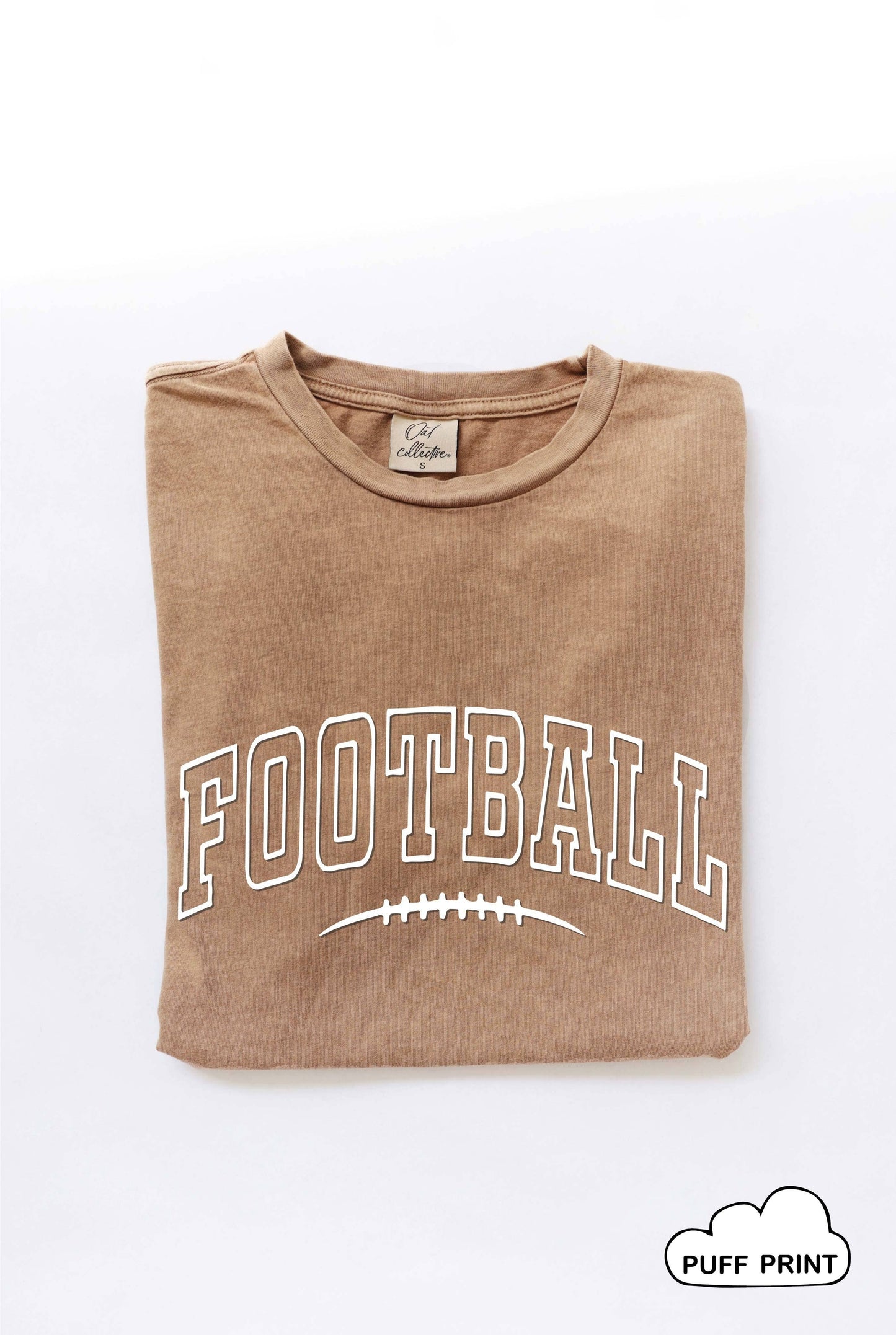FOOTBALL Puff Graphic Mineral Washed Graphic Top: MINERAL BLACK / XL