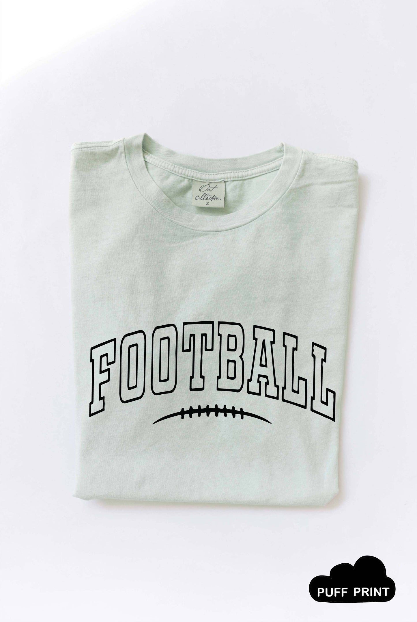 FOOTBALL Puff Graphic Mineral Washed Graphic Top: MINERAL BLACK / L