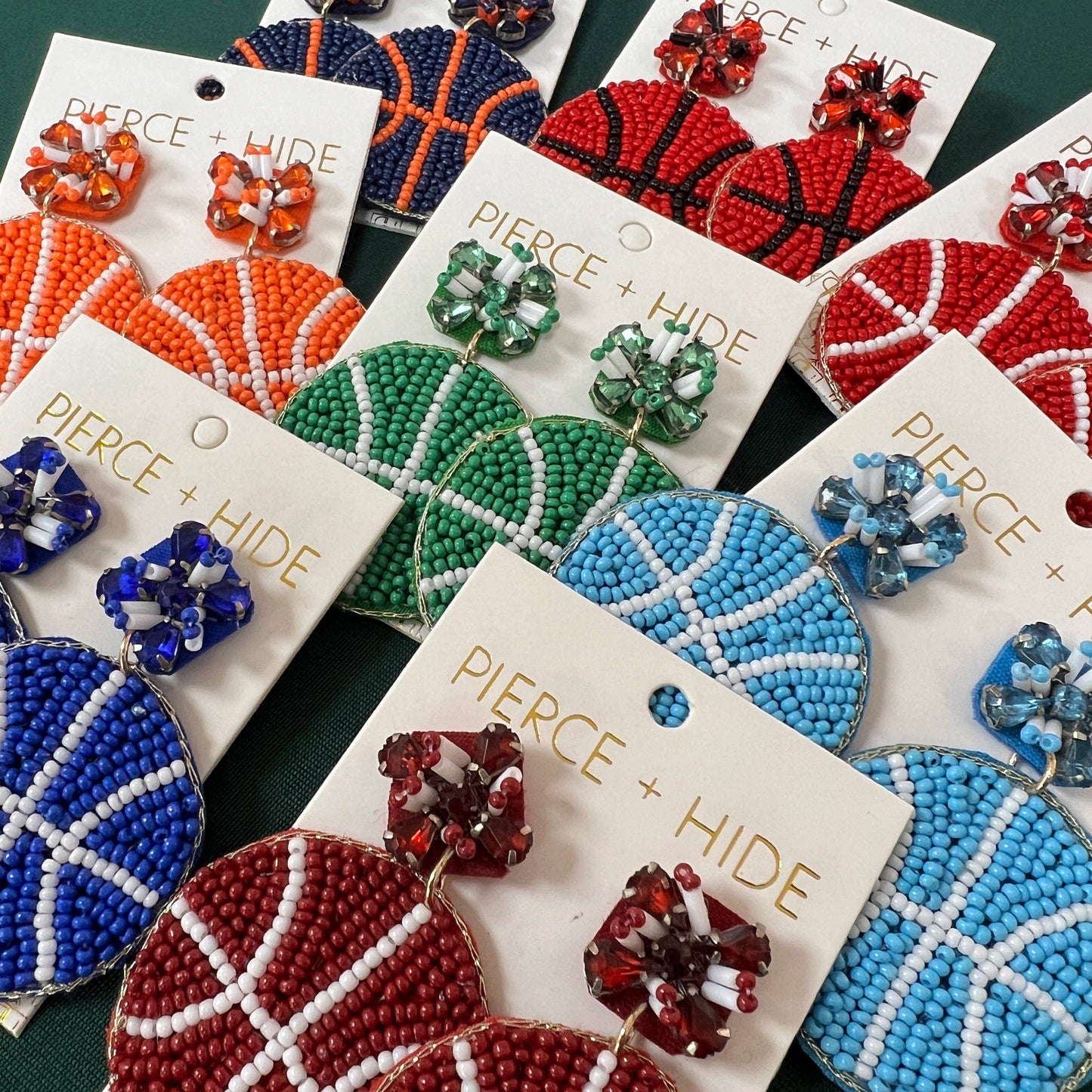 Custom Beaded Basketball Earrings| GAMEDAY Earrings: Carolina Blue
