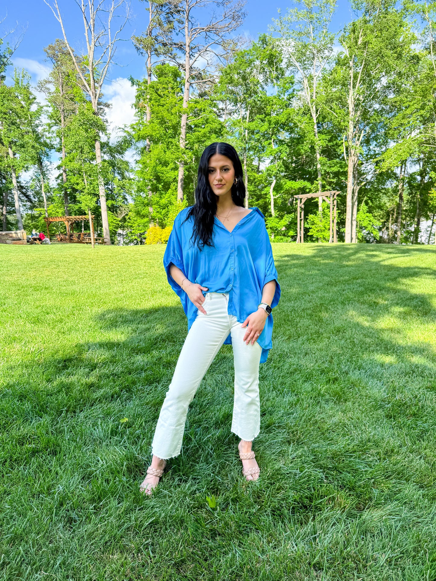 High Rise Crop Flare White Jeans
