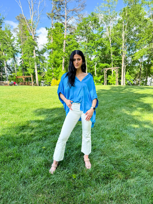 High Rise Crop Flare White Jeans