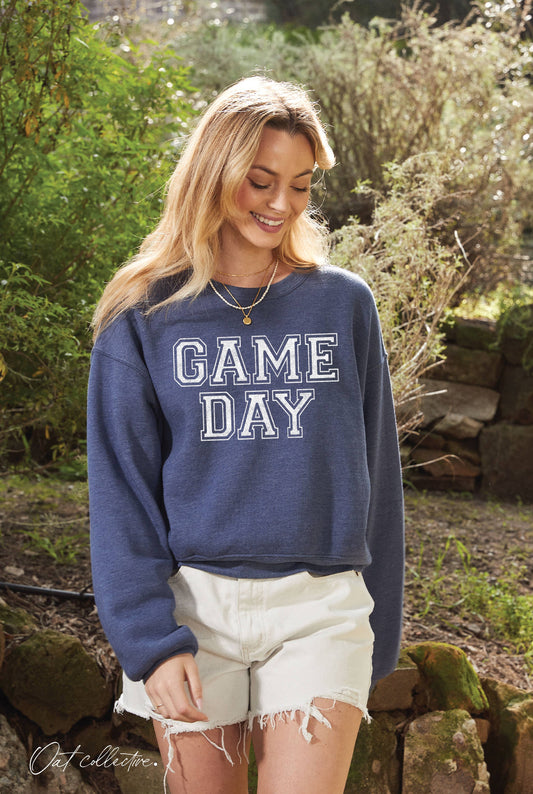 GAME DAY Mid Graphic Sweatshirt : HEATHER MIDNIGHT / L