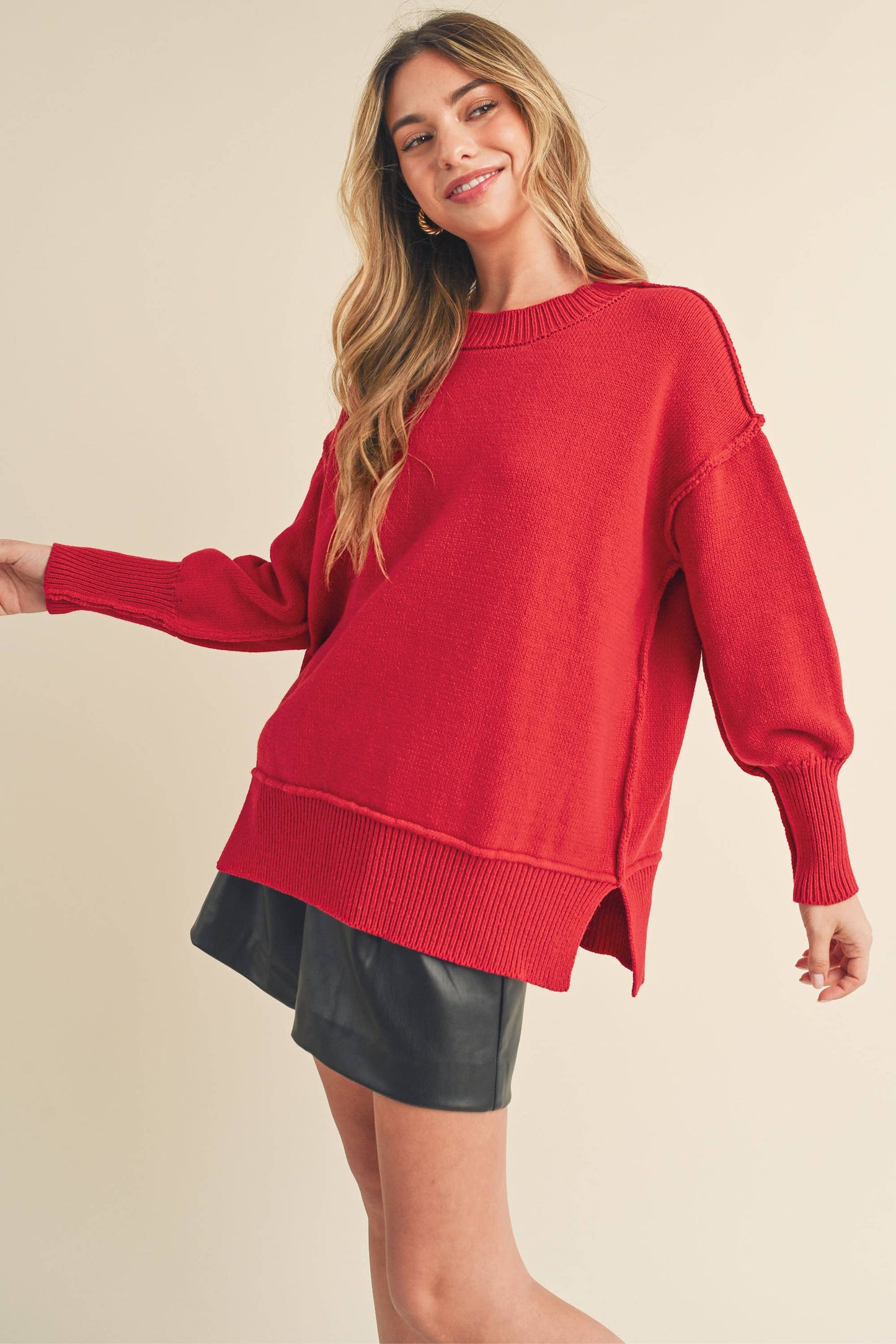 Ina Sweater: Red / Small