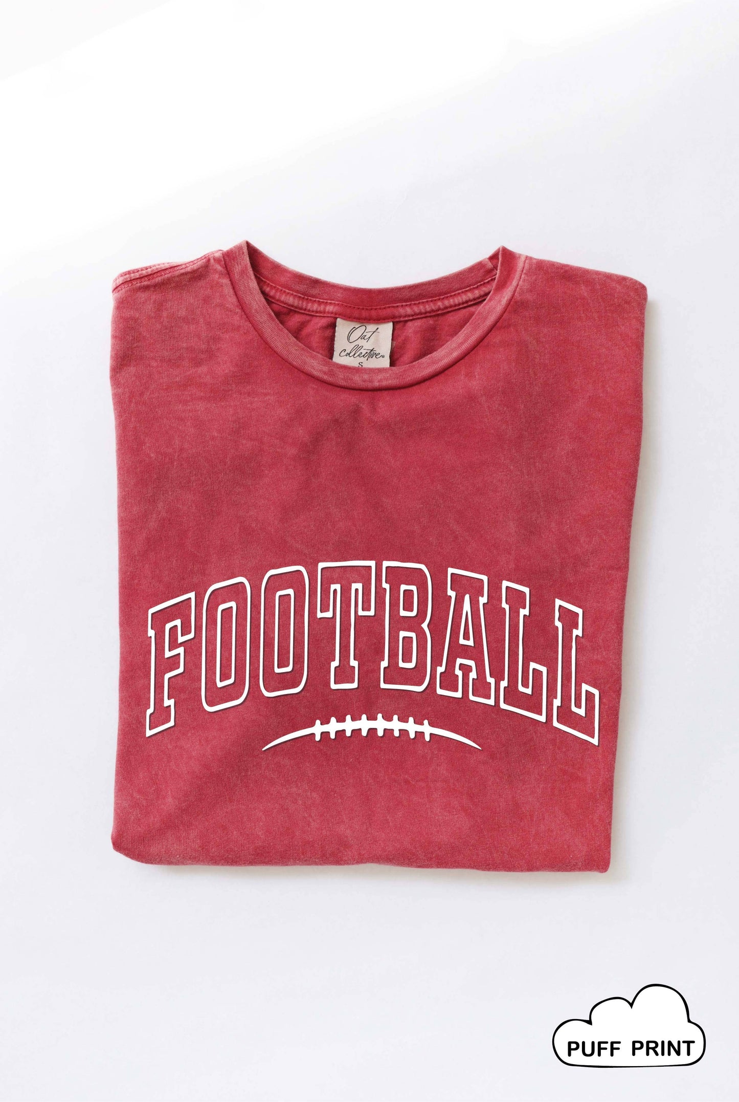 FOOTBALL Puff Graphic Mineral Washed Graphic Top: MINERAL BLACK / XL