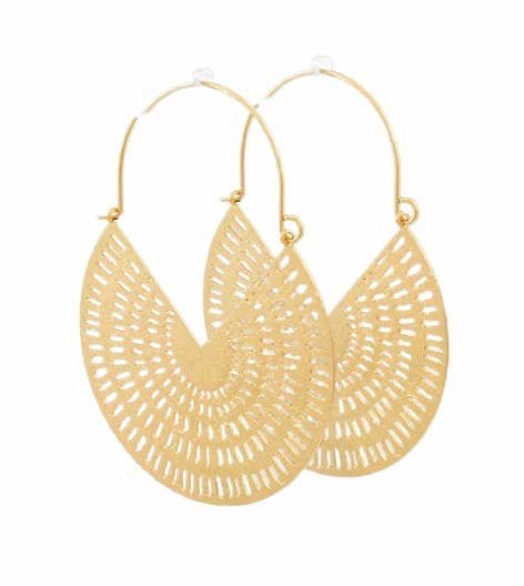 Gold Filigree Hoop Earrings
