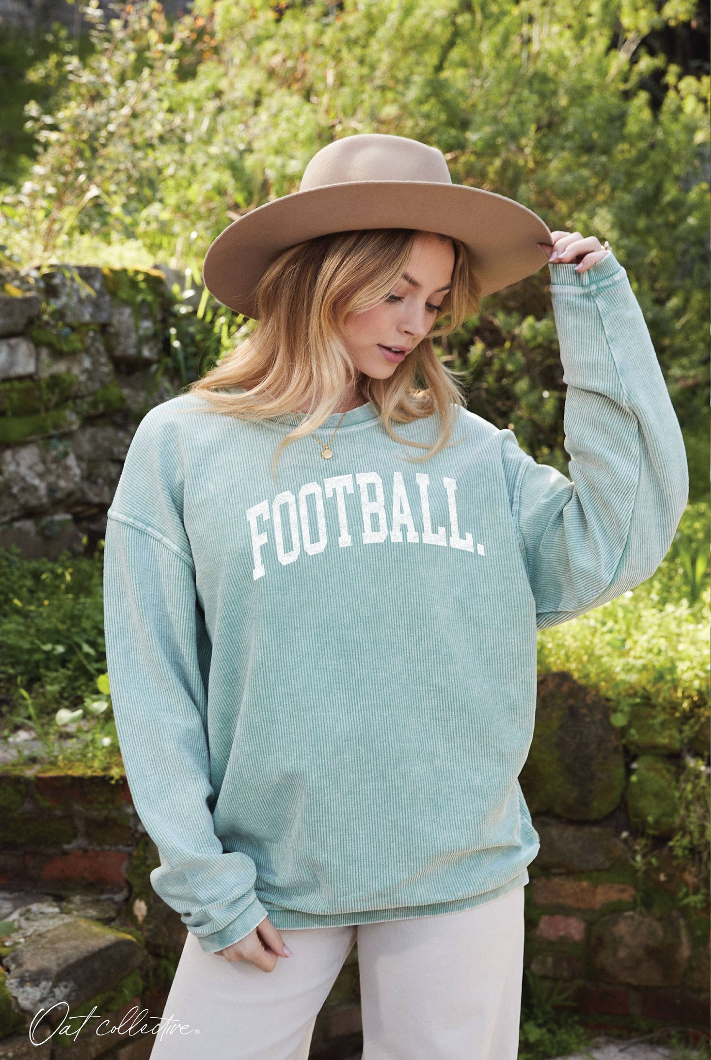 FOOTBALL Thermal Vintage Pullover: WASHED CRANBERRY / L