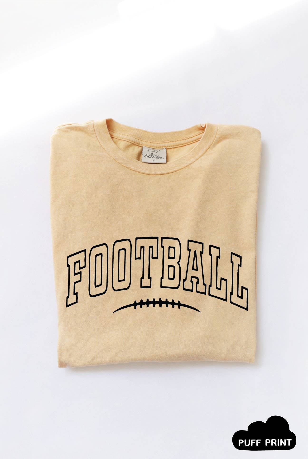 FOOTBALL Puff Graphic Mineral Washed Graphic Top: MINERAL BLACK / L